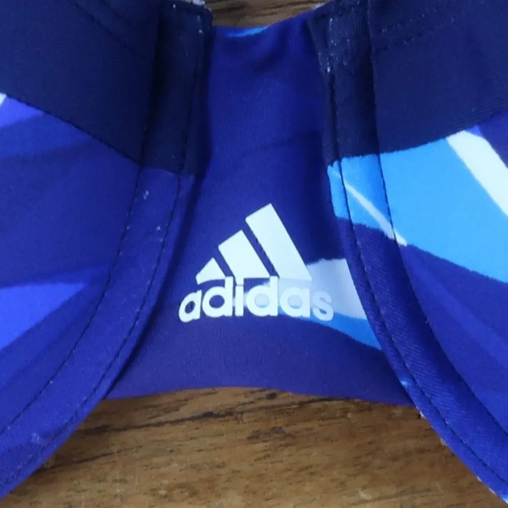 ADIDAS BLUE BANDEAU STYLE BATHING SUIT SWIM TOP SIZE LARGE